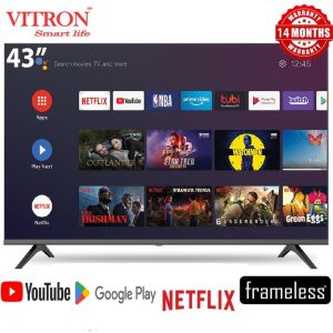 Vitron HTC4388FS 43" Frameless Smart Android TV – Full HD, Bluetooth, Wi-Fi, Inbuilt Decoder